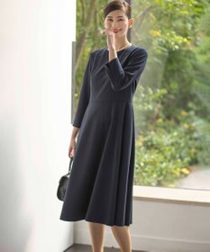 組曲 L 【KUMIKYOKU NAVY】コンフォータブルドレープ フレアワンピース