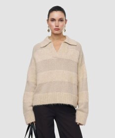 JOSEPH ブラッシュドストライプニット