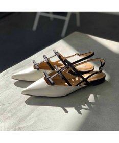 MODE ET JACOMO <MODE ET JACOMO>リボンフラットバックベルトパンプス