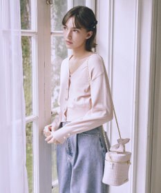 Maison de FLEUR ツイードキューブショルダーバッグ