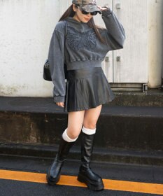 WEGO ヴィンテージウォッシュバタフライショートパーカー