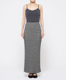 uncrave 【手洗い可】グロッシー ニット スカート（uncrave WHITE）