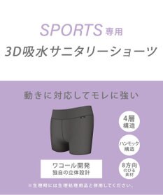 CW-X 【WOMEN】　3D 吸水サニタリーショーツ　【動きに対応してモレに強い】　スポーツ専用　はきこみ丈ふつう　/ワコール　HSY210