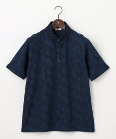 JOSEPH ABBOUD 【吸水速乾】リーフ柄ジャガード 半袖 ポロシャツ