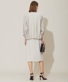 ICB L 【洗える】リヨセルナイロンワッシャー ノーカラーブルゾン