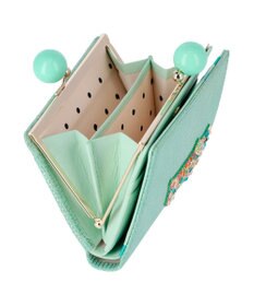 tsumori chisato CARRY キラネコストーン がま口 2つ折り財布