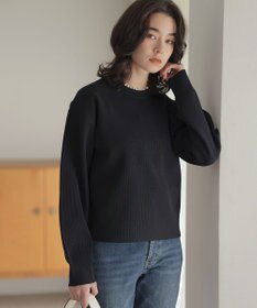 組曲 【WEB限定】パール釦畦ニット プルオーバー