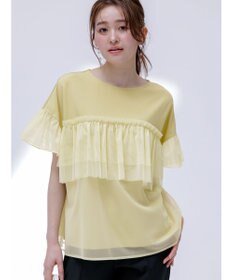 ANY SIS L 【洗える】チュール重ね プルオーバー