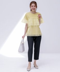 ANY SIS L 【洗える】チュール重ね プルオーバー