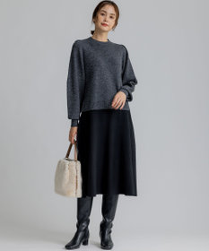 組曲 L 【WEB限定】襟付き片畔ニットプルオーバー