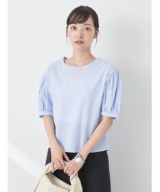 earth music&ecology 刺繍パフスリーブブラウス