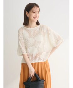 Green Parks 花柄メッシュニットプルオーバー