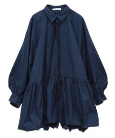 Green Parks ボウタイリボン付裾バルーンシャツワンピースⅡ
