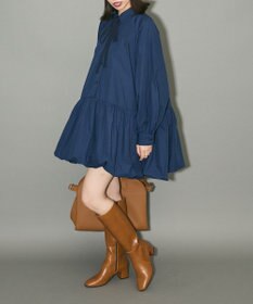 Green Parks ボウタイリボン付裾バルーンシャツワンピースⅡ