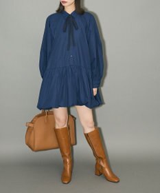 Green Parks ボウタイリボン付裾バルーンシャツワンピースⅡ