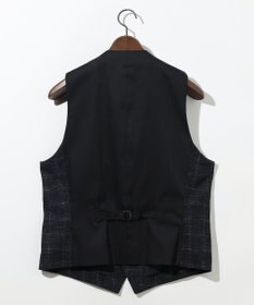 JOSEPH ABBOUD 【イタリア素材/軽量/ストレッチ】サマーツィードジャージーチェック プリント ベスト