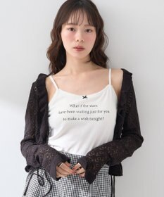 earth music&ecology メッセージプリントカップ付きキャミソール