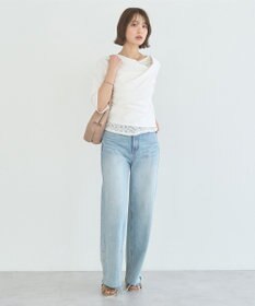 earth music&ecology レースレイヤードドレーププルオーバー