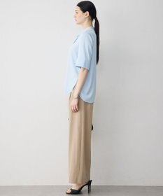 ICB 【先行予約】ストレッチシルキーツイル タイブラウス