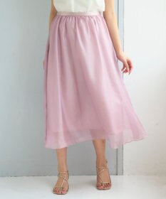 Feroux 【洗える】シアーギャザーフレア スカート