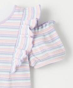 ANY KIDS オン・オフショルダー ボーダー Tシャツ