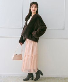 Feroux ニット×ティアードレース スカート