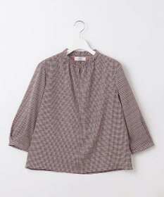 J.PRESS LADIES L チェックプリント スリットフリルネック カットソー