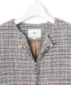 23区 GIOLICAツイード ノーカラー ジャケット