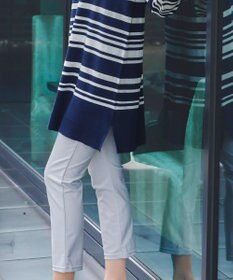 Tiaclasse 【洗える】キーネックボーダーニットチュニック