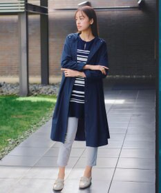 Tiaclasse 【洗える】キーネックボーダーニットチュニック