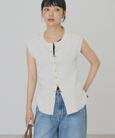 AMERICAN HOLIC メタルボタンフレンチスリーブニット