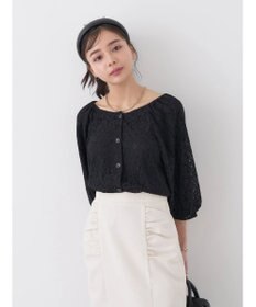 earth music&ecology フラワーレースブラウス