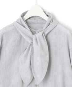 ICB 【洗える】CRySiタイプライター ボウタイ付きバンドカラーシャツ