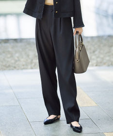 自由区 【SHIHOさん着用】デニムライクツイルカーブテーパード パンツ