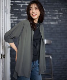 ANY L 【洗濯機可】バックプリーツシャツ