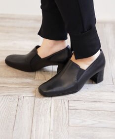 Pointer 日本製 滑り止めスクエアトゥサイドゴムパンプス