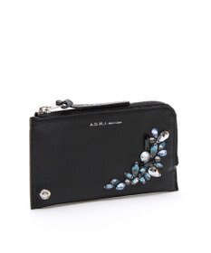 A.D.M.J. 【牛革】モーツァルト/スワロフスキー・クリスタル付オーガナイザーパース(背胴ファスナーポケット）