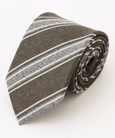 JOSEPH ABBOUD 【イタリア生地・日本製・麻×シルク】レジメンタル ネクタイ