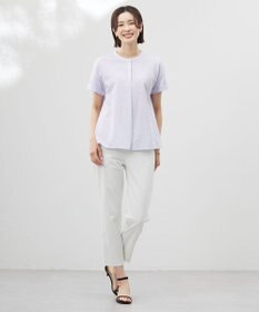 J.PRESS LADIES 【洗える・抗菌防臭・吸水速乾】サッカージャージー フレンチスリーブ カットソー