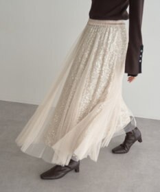 YECCA VECCA スパンコール×チュールスカート
