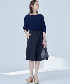 組曲 S 【WEB限定】コットンポリエステル5分袖リラクシー ニット