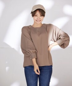 Tiaclasse L 【洗える】ラグランパフスリーブブラウス
