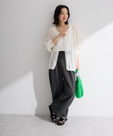 Green Parks サッカー裾ドロストワイドパンツ