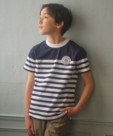 J.PRESS KIDS 【110-130cm】パネルボーダーハウスロゴ Ｔシャツ