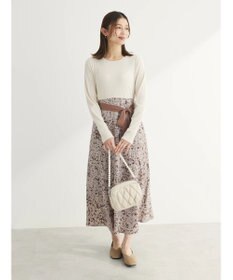 Green Parks ・ＥＬＥＮＣＡＲＥ　ＤＵＥ　リブ×フラワーキリカエワンピ