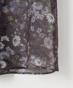 自由区 【セットアップ対応・洗える】ボタニカルフラワープリント ブラウス