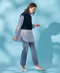 ANY 【洗える】異素材コンビ レイヤードトップス