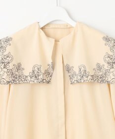 自由区 S 【2WAY・洗える】コードエンブロイダリー襟付き ブラウス