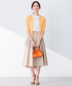 組曲 【5色展開・洗える】MINA半袖 カラーカーディガン