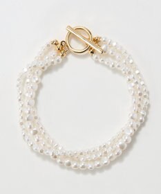 Phoebe レイヤードバロックパールマンテルブレスレット　ゴールド